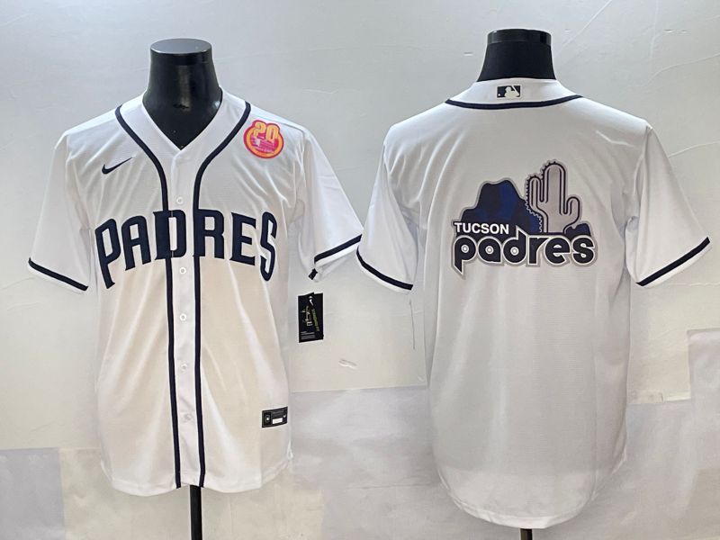 Men 2025 San Diego Padres Blank White Game Nike MLB Jersey style 13->san diego padres->MLB Jersey